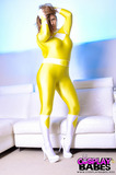 Hot yellow power ranger Yuffie Yulan plays with her favorite sex toy