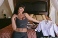 Famous pornstar Lisa Ann exposes her huge boobs during daily routine