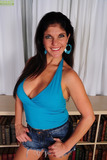Naughty housewife Coralyn Jewel takes her jean shorts & pink panties off