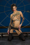 The hottest queen of spiderweb Bonnie Rotten shows off her tattooed body