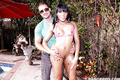 Stunning ebony babe in bikini Jayla Foxx gets pounded outdoor