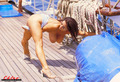 Brunette MILF Chloe Vevrier flaunts her hooters aboard a tall ship