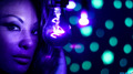 Babes with stunning faces Samantha Saint and Kaylani Lei in blue light room